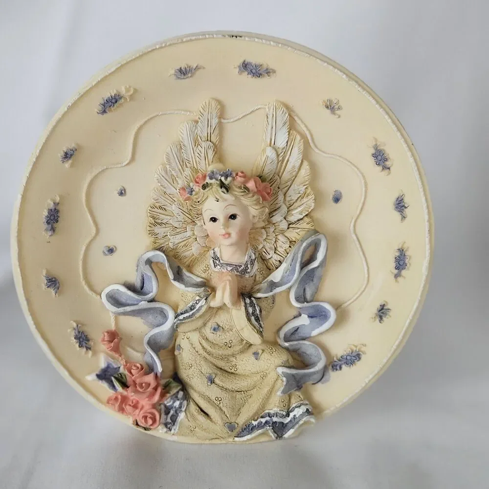 Ceramic Free Standing Guardian Angel Plate